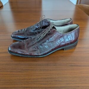 Belvedere Florence Eel Skin Brown Dress Shoes Men's Size 12M 9251 Pre Owned
